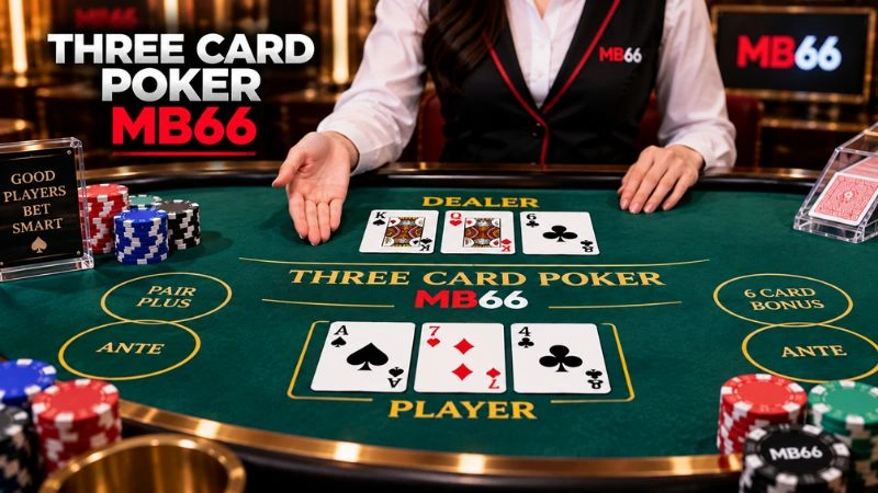 Three Card Poker MB66 – Luật Poker 3 Lá & Cách So Bài Three Card Poker MB66 – Luật Poker 3 Lá & Cách So Bài